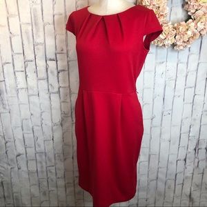Dana Bachman red cotton sheath dress size 8